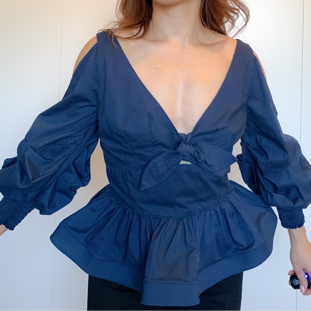 NAVY BLUE BLOUSES SIZE XS - Picture 5 of 9